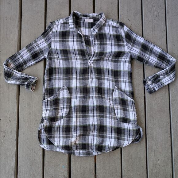 CP Shades Green Plaid Teton Tunic size Medium 100% Cotton, Rustic,‎ Casual - Picture 1 of 8